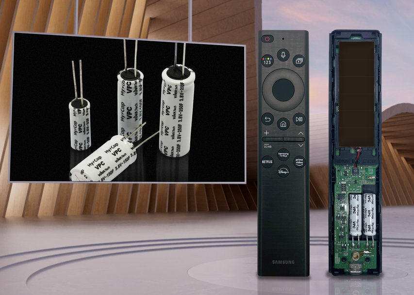 VPC hybrid capacitors from VINATech replace batteries in new, eco-friendly Samsung TV remote
